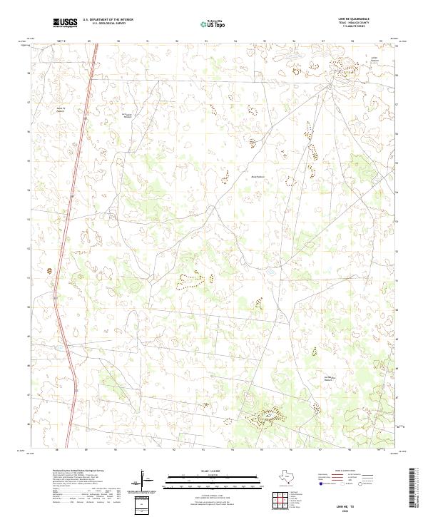 Linn NE, TX — USGS 7.5-minute topo (2022)
