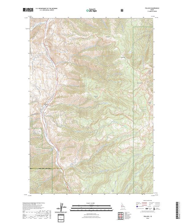 Pollock, ID — USGS 7.5-minute topo (2024)