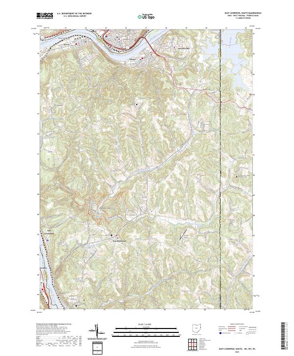 East Liverpool South, OH-WV-PA — USGS 7.5-minute topo (2023)