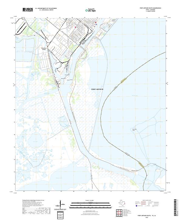 Port Arthur South, TX-LA — USGS 7.5-minute topo (2022)