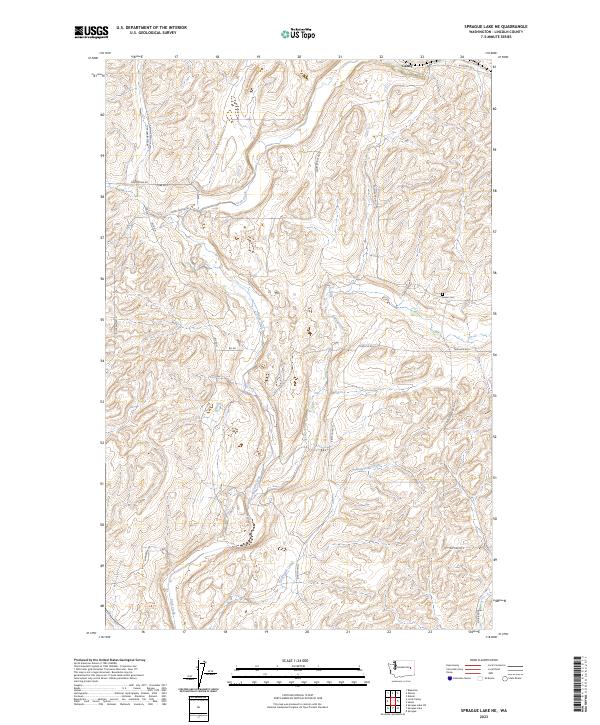 Sprague Lake NE, WA — USGS 7.5-minute topo (2023)