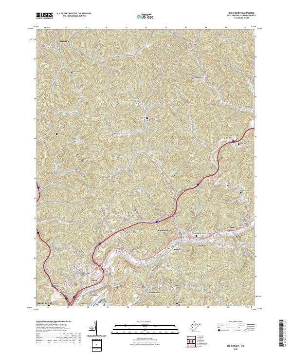 Big Chimney, WV — USGS 7.5-minute topo (2023)