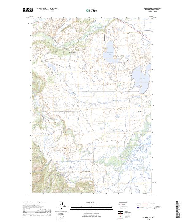Browns Lake, MT — USGS 7.5-minute topo (2024)