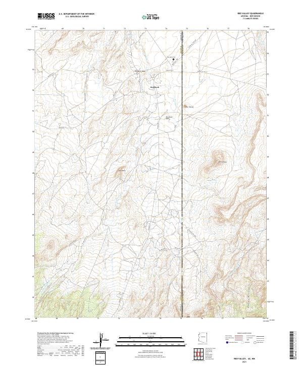 Red Valley, AZ-NM — USGS 7.5-minute topo (2021)