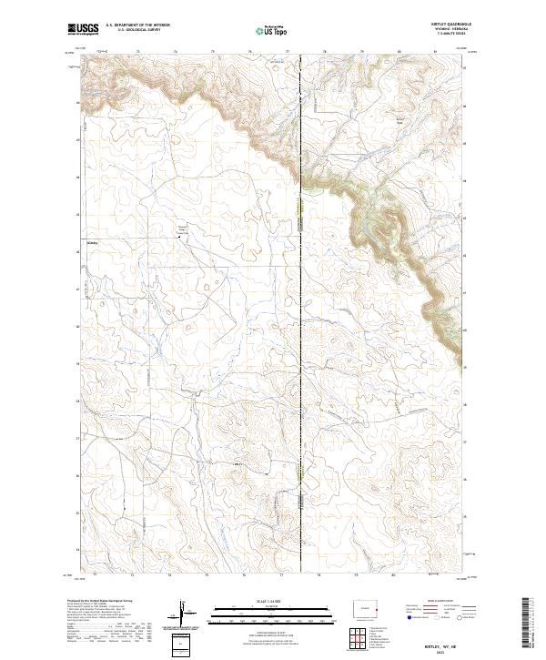 Kirtley, WY-NE — USGS 7.5-minute topo (2023)