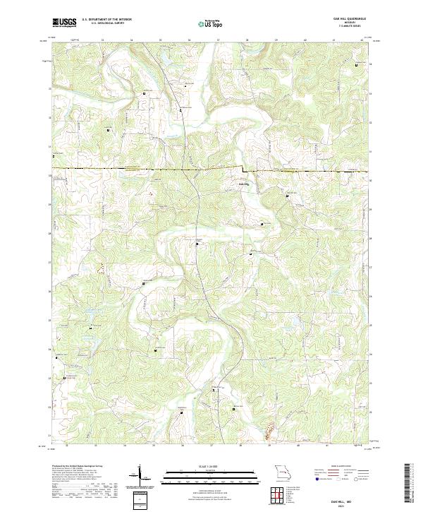 Oak Hill, MO — USGS 7.5-minute topo (2021)
