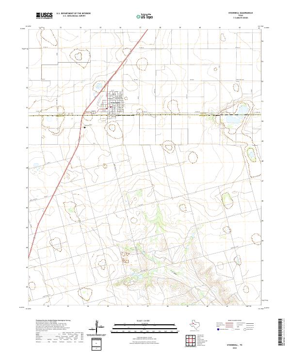 O'Donnell, TX — USGS 7.5-minute topo (2022)