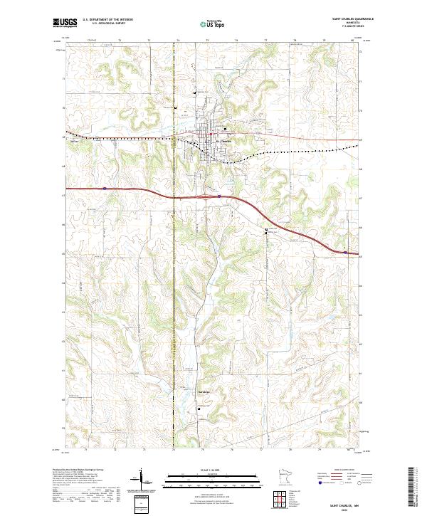 Saint Charles, MN — USGS 7.5-minute topo (2022)