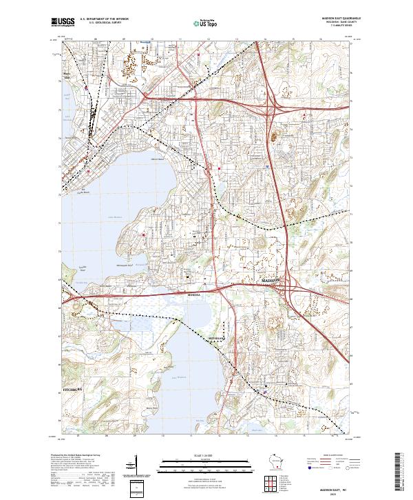 Madison East, WI — USGS 7.5-minute topo (2023)