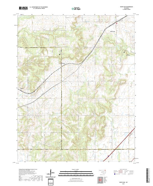 White Oak, OK — USGS 7.5-minute topo (2022)