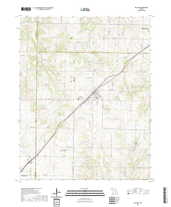 Billings, MO — USGS 7.5-minute topo (2021)