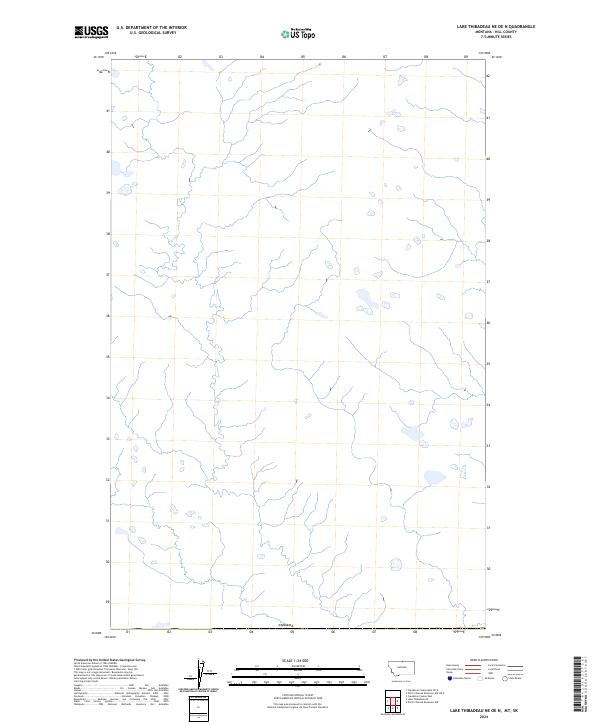 Lake Thibadeau NE OE N, MT-SK — USGS 7.5-minute topo (2024)