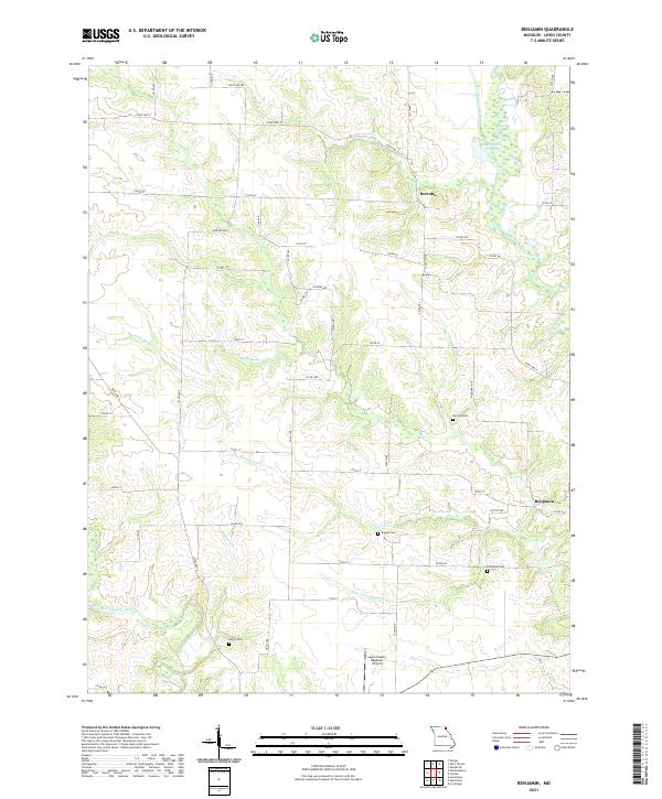 Benjamin, MO — USGS 7.5-minute topo (2021)