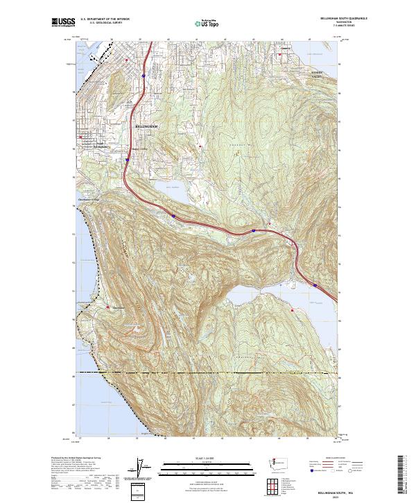 Bellingham South, WA — USGS 7.5-minute topo (2023)