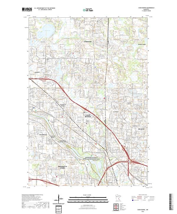 Coon Rapids, MN — USGS 7.5-minute topo (2022)