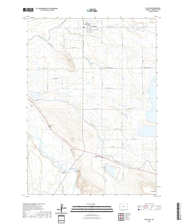 Pavillion, WY — USGS 7.5-minute topo (2021)