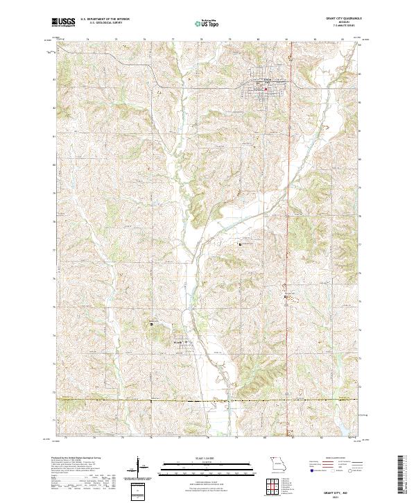 Grant City, MO — USGS 7.5-minute topo (2021)