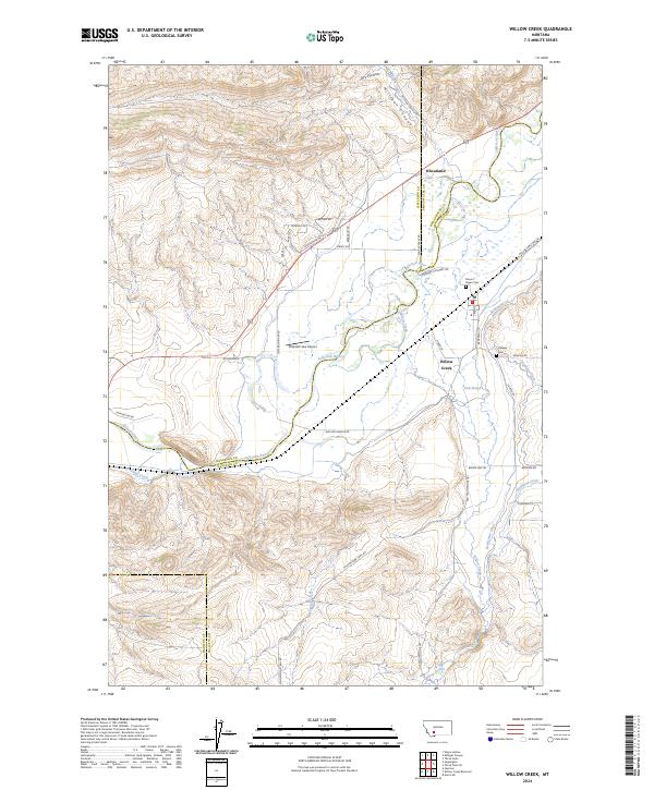 Willow Creek, MT — USGS 7.5-minute topo (2024)