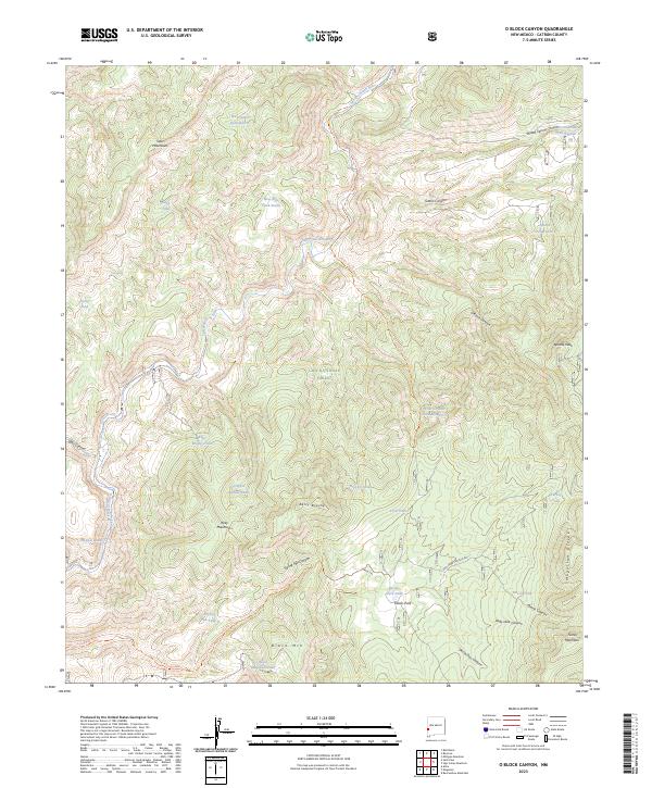 O Block Canyon, NM — USGS 7.5-minute topo (2023)