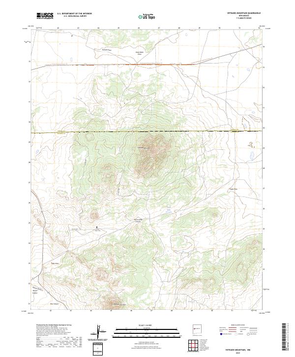Veteado Mountain, NM — USGS 7.5-minute topo (2023)