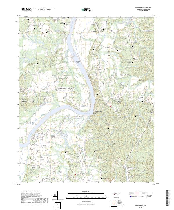 Hookers Bend, TN — USGS 7.5-minute topo (2022)