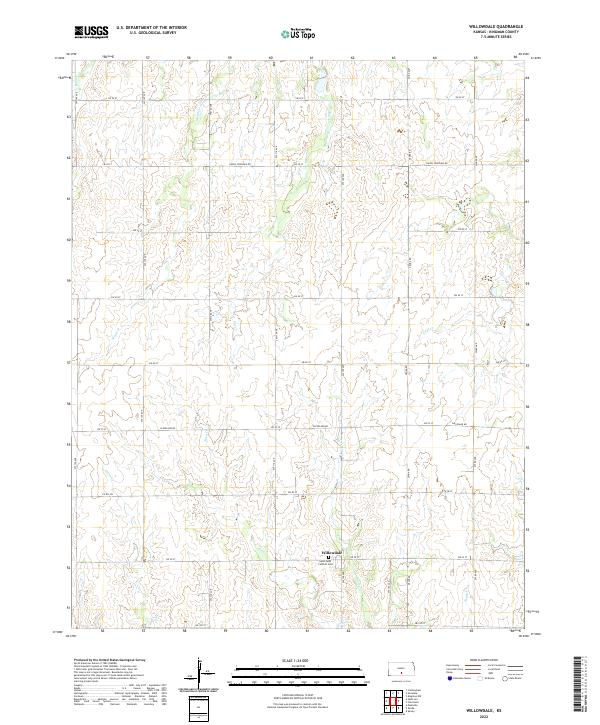 Willowdale, KS — USGS 7.5-minute topo (2022)