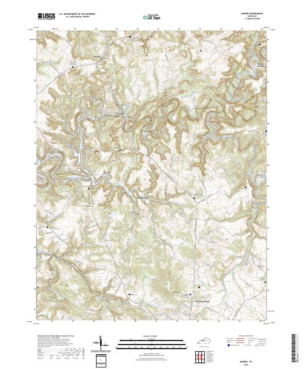 Madrid, KY — USGS 7.5-minute topo (2022)