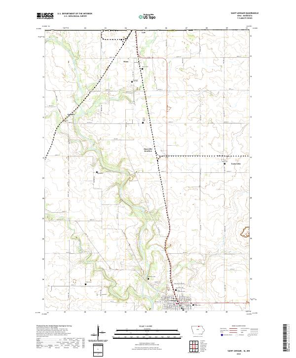 Saint Ansgar, IA-MN — USGS 7.5-minute topo (2022)