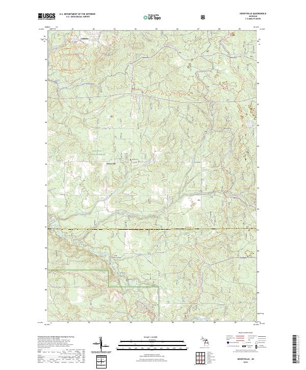 Hoxeyville, MI — USGS 7.5-minute topo (2023)