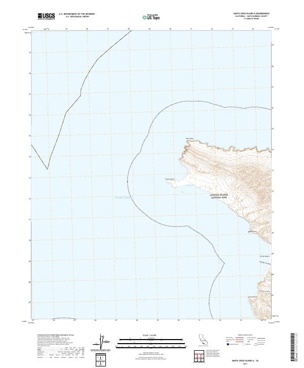 Santa Cruz Island A, CA — USGS 7.5-minute topo (2021)