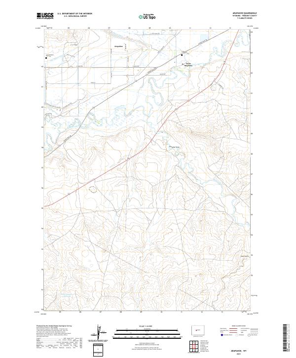 Arapahoe, WY — USGS 7.5-minute topo (2021)
