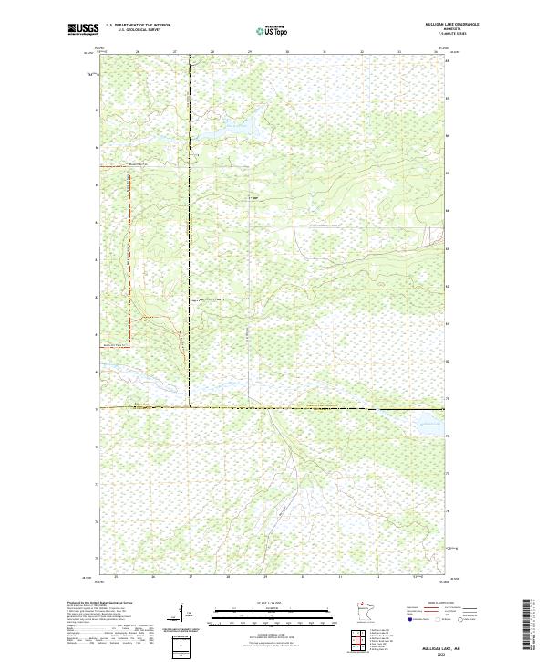 Mulligan Lake, MN — USGS 7.5-minute topo (2022)