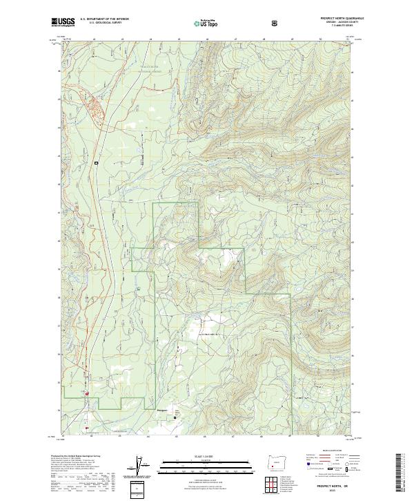 Prospect North, OR — USGS 7.5-minute topo (2023)