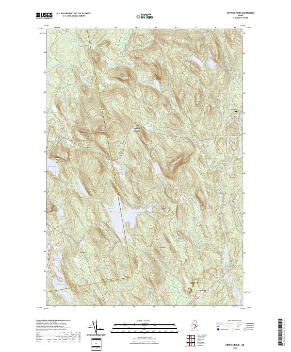 Hopkins Pond, ME — USGS 7.5-minute topo (2024)