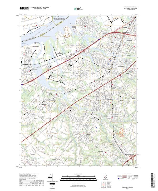 Woodbury, NJ-PA — USGS 7.5-minute topo (2023)