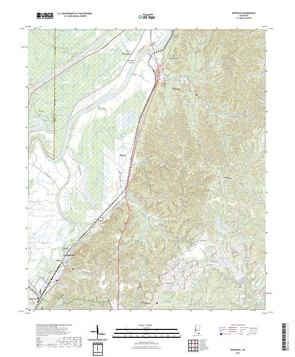 Redwood, MS — USGS 7.5-minute topo (2024)