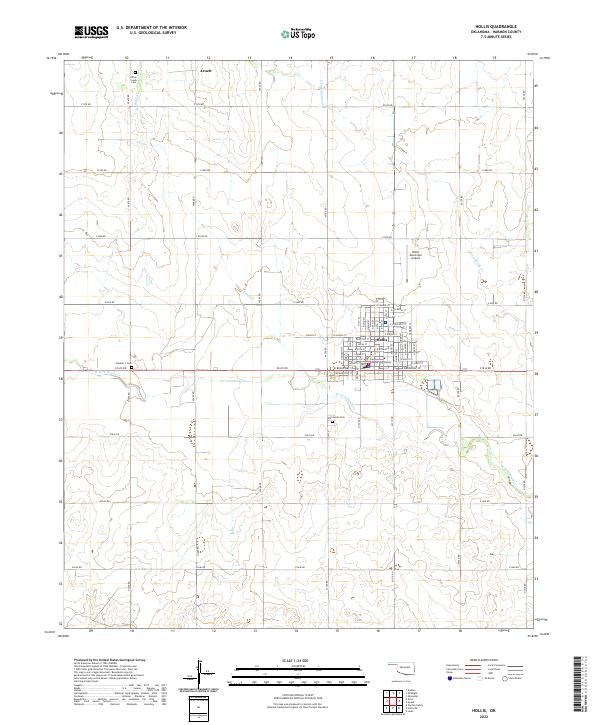 Hollis, OK — USGS 7.5-minute topo (2022)
