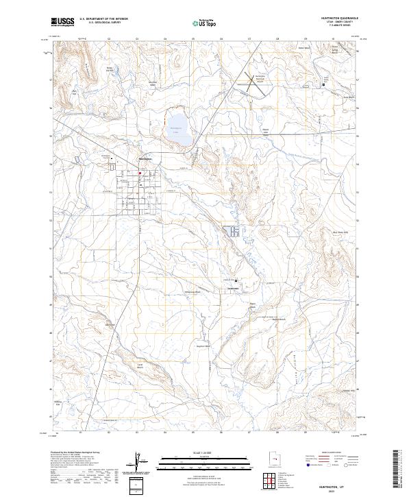 Huntington, UT — USGS 7.5-minute topo (2023)