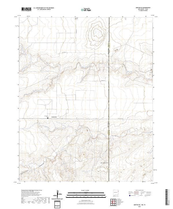 Amistad SE, NM-TX — USGS 7.5-minute topo (2023)