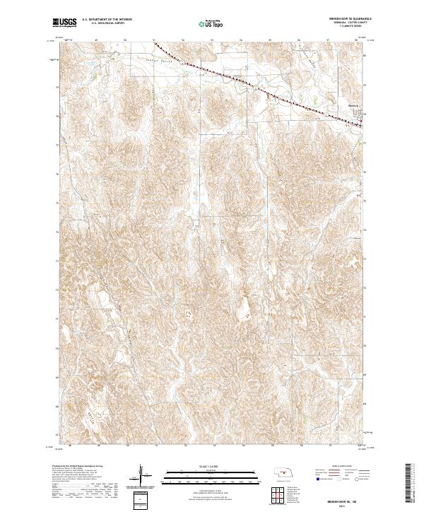 Broken Bow SE, NE — USGS 7.5-minute topo (2021)