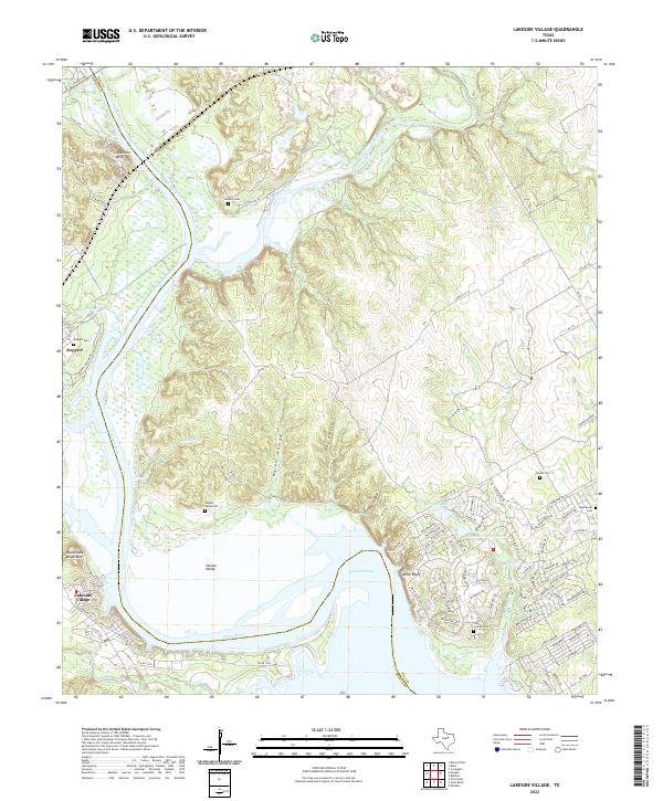 Lakeside Village, TX — USGS 7.5-minute topo (2022)