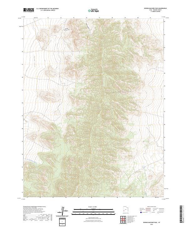 Sewing Machine Pass, UT — USGS 7.5-minute topo (2023)