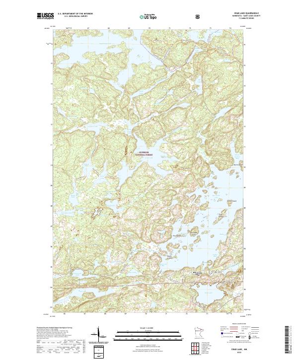 Crab Lake, MN — USGS 7.5-minute topo (2022)