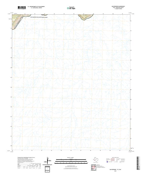 San Rosendo, TX,COA, US — USGS 7.5-minute topo (2022)