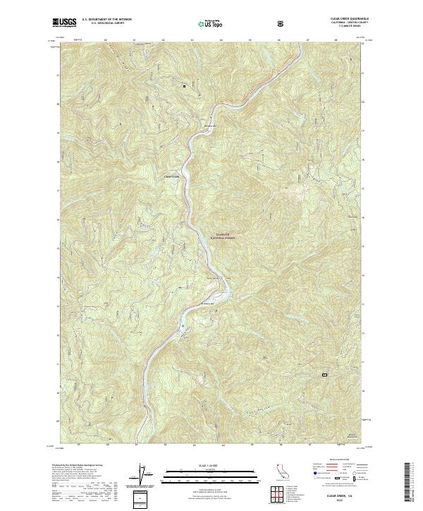 Clear Creek, CA — USGS 7.5-minute topo (2022)