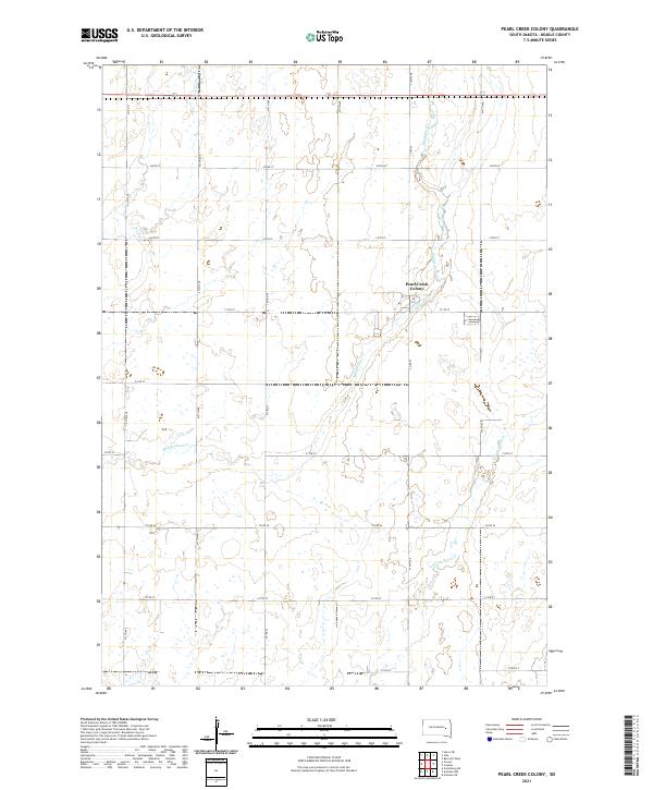 Pearl Creek Colony, SD — USGS 7.5-minute topo (2021)