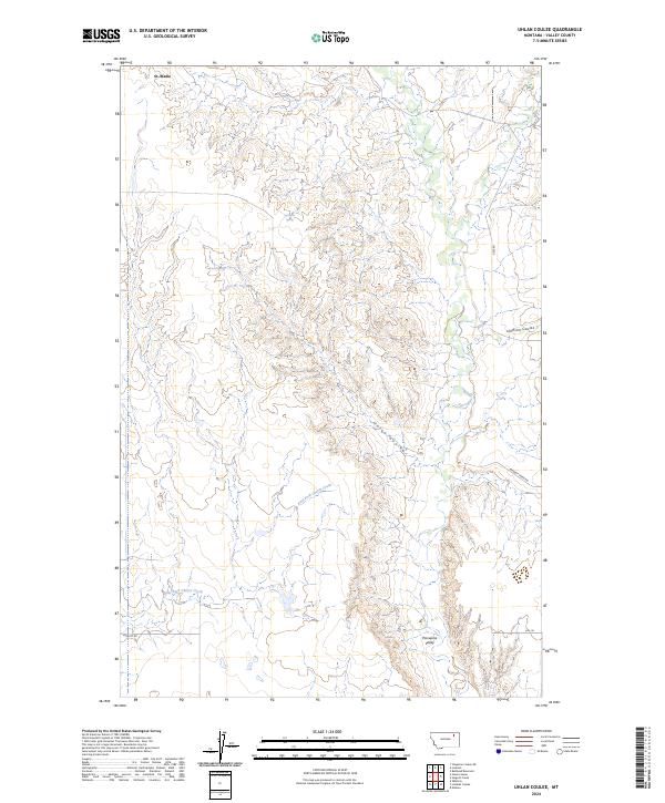Uhlan Coulee, MT — USGS 7.5-minute topo (2024)