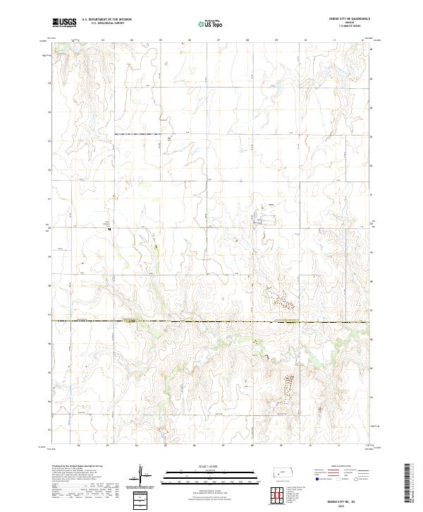 Dodge City NE, KS — USGS 7.5-minute topo (2022)