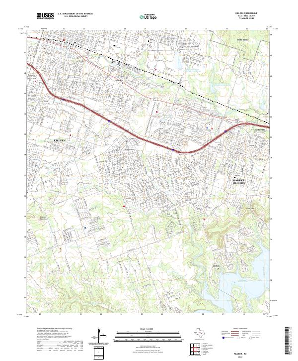 Killeen, TX — USGS 7.5-minute topo (2022)
