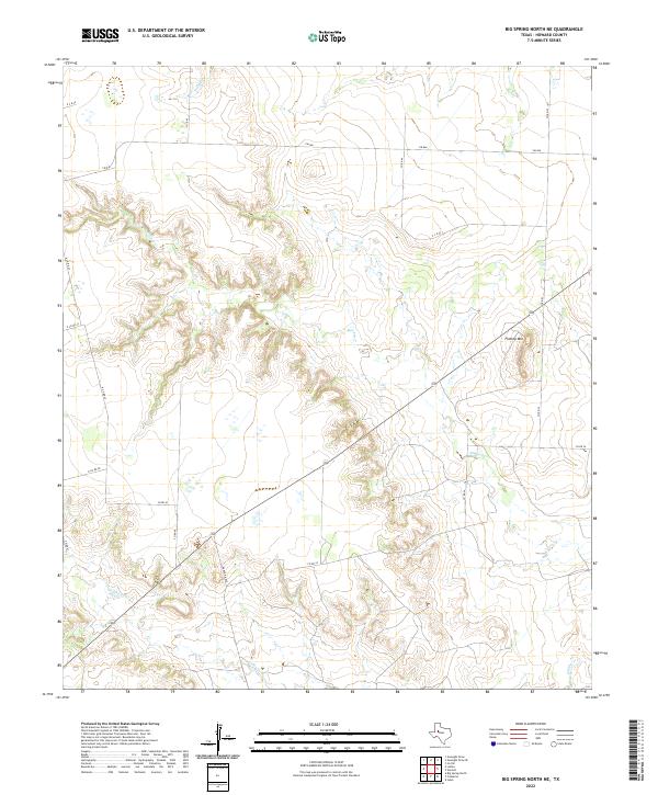 Big Spring North NE, TX — USGS 7.5-minute topo (2022)